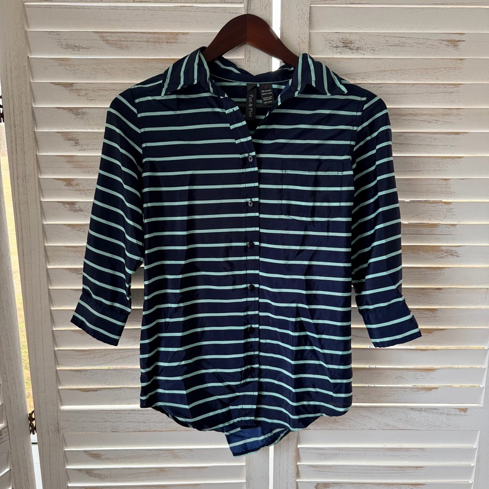Fun & Flirt | Striped Button Down Shirt